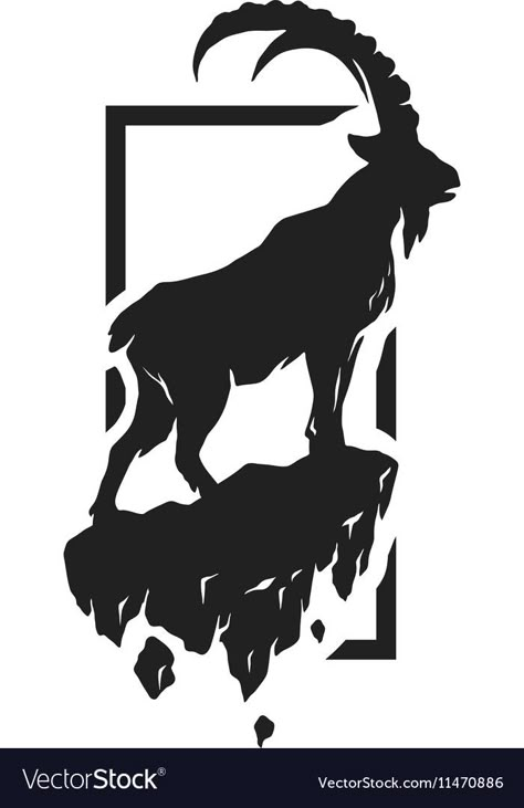 Mountain Goat Tattoo, Goat Mountain, Tattoo Goat, Goat Silhouette, Goat Vector, 3d Silhouette, Scandinavian Tattoo, Goat Logo, Goat Art