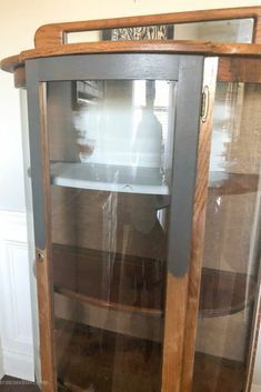 Curio Cabinet Redo, Painted Curio Cabinets, Curio Cabinet Makeover, Farmhouse Pantry Cabinets, Antique Curio Cabinet, China Cabinet Makeover, Cabinet Inspiration, Good Face, Cabinet Diy