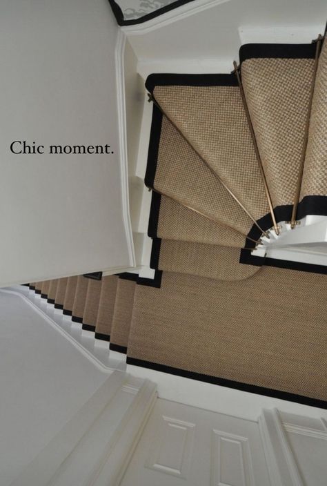 Stair Rods Carpet Runner, Staircase Runner Ideas, Carpet Runner On Stairs, Brass Stair Rods, Stairs Runners, Sisal Stair Runner, Hawfinch, Carpet Staircase, Entryway Stairs