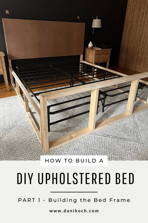 Diy Upholstered Footboard, How To Build Your Own Bed Frame, Diy Leather Bed Frame, Adding Wood To Metal Bed Frame Diy, Diy Headboard For Metal Bed Frame, King Bed Frame With Storage Diy, Diy Fabric Headboard Queen, Diy Sturdy Bed Frame, Diy Padded Bed Frame