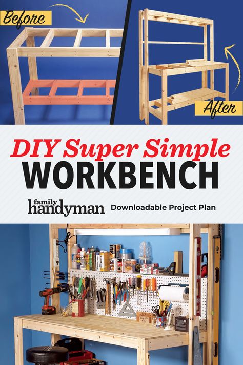 Diy Workbench Foldable, Diy Tool Bench Workbenches, Pallet Work Bench Diy Workbenches, Simple Workbench Plans Diy, Diy Tool Bench, Tablesaw Workbench, Work Bench Ideas, Pallet Work Bench, Diy Workspace