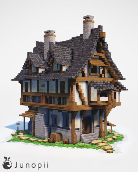 Mc Medival House, Minecraft Build Reference, Cliff Castle Minecraft, Minecraft Medieval Roof Design, Minecraft Dormer Window, Medieval Walls Minecraft, Medieval Minecraft Houses Blueprints, Minecraft Roof Pattern, Minecraft Inspiration Houses