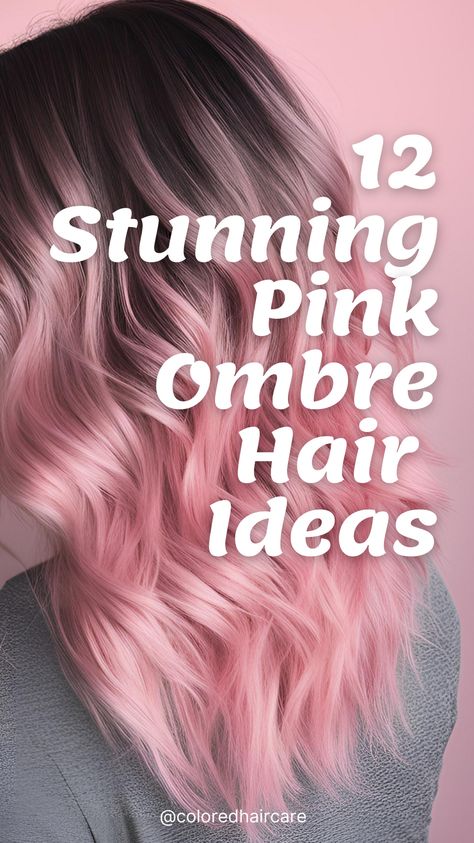 Want to try pink ombre hair? Our blog post covers everything you need to know to achieve this gorgeous look at home. Learn the steps and get inspired by beautiful examples! Pink Ombre Blonde Hair, Ash Blonde And Pink Hair, Diy Pink Hair At Home, Brown To Pink Ombre Hair, Pastel Red Hair, Pink Hair Dark Roots, Pale Pink Highlights, Subtle Pink Hair, Dusty Rose Hair Color