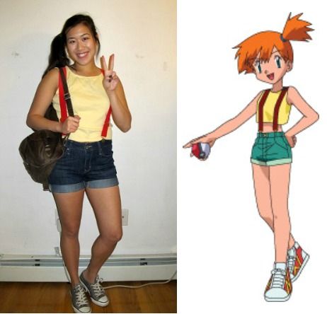 Inexpensive and creative DIY Halloween costumes are featured, including Pokemon, Marvel, and Frozen Halloween costumes that can be made last minute. Misty Pokemon Costume, Misty Costume, Creative Diy Halloween Costumes, Frozen Halloween Costumes, Pokemon Halloween Costume, Frozen Halloween, Creative Halloween Costumes Diy, Pokemon Halloween, Pokemon Costumes