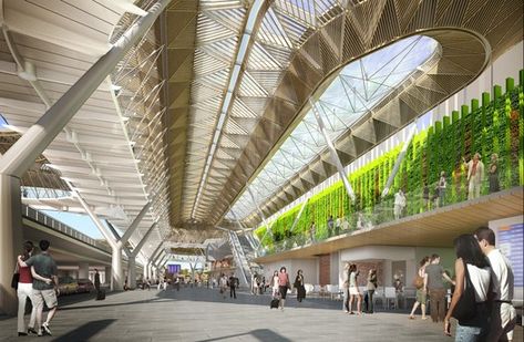 New Vision for Frankfurt Airport’s Terminal 1 Forecourt / Grimshaw Architects,Courtesy of Grimshaw Architects Wide Span Architecture, Span Architecture, Airport Concept, Transport Terminal, Grimshaw Architects, Airport Interior, Airport Architecture, Terminal Bus, Transport Hub