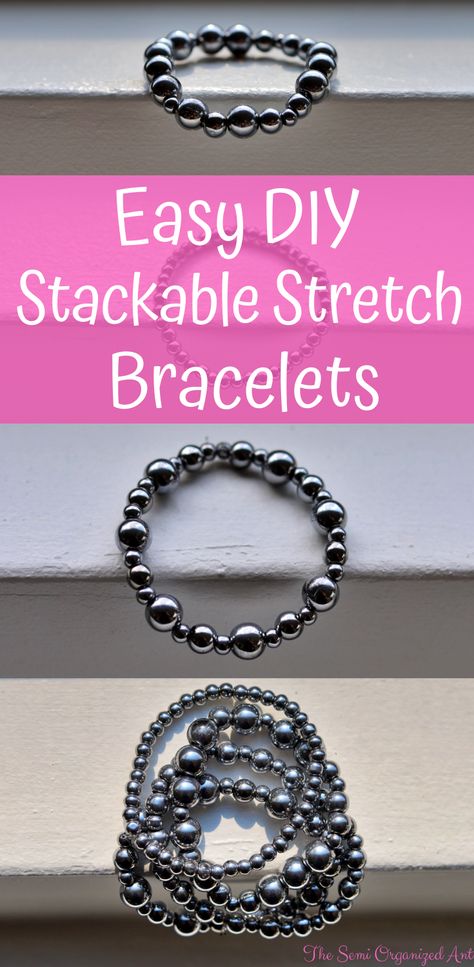 Stretch Bracelets Diy, Stretch Beaded Bracelets Diy, Making Bracelets With Beads, Bracelets Easy, Stretchy Beaded Bracelet, Diy Beaded Bracelets, Diy Bracelets Tutorials, Jewelry Box Diy, Bracelets Handmade Diy