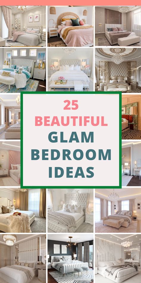 25 Amazing Glam Bedroom Ideas You Need To See Small Chic Bedroom Ideas, Grown Up Girls Bedroom Ideas, Romantic Glam Bedroom, Elegant Bedroom Ideas Classy, Cozy Feminine Bedroom, Glam Boho Bedroom, Glam Bedroom Inspirations, Rustic Glam Bedroom, Old Hollywood Glamour Bedroom