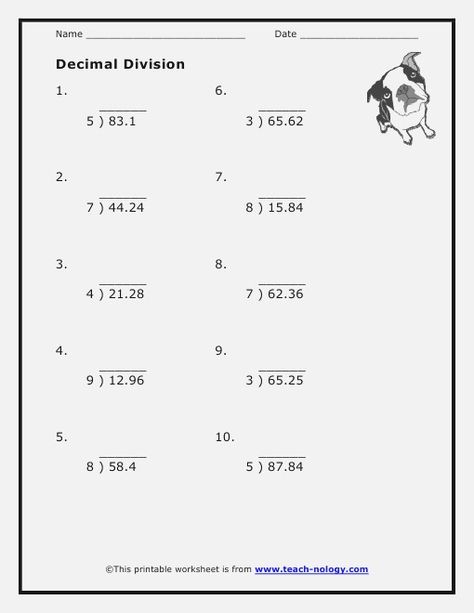 6th Grade Decimal Division Worksheets Division Worksheets Grade 5, Decimal Division, Grade 5 Math Worksheets, Math Division Worksheets, Long Division Worksheets, 6th Grade Worksheets, Math Decimals, Dividing Decimals, Math Practice Worksheets