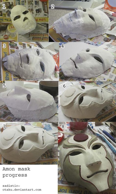 Mascara Papel Mache, Paper Mache Mask, Mask Shapes, Kostum Cosplay, Mask Tutorial, Idee Cosplay, Seni Origami, Cosplay Tutorial, Cosplay Diy