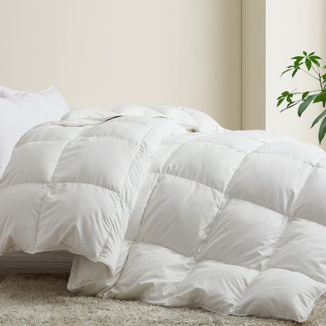 Feather Comforter, Weighted Comforter, Bedspreads Comforters, Down Comforters, White Comforter, Goose Feather, White Goose, Quilted Duvet, Down Comforter