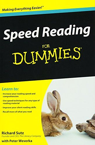 Speed Reading For Dummies by Richard Sutz Silent Reading, Types Of Reading, Dummies Book, Eye Exercises, Speed Reading, Reading Habits, Reading Program, Reading Fluency, For Dummies