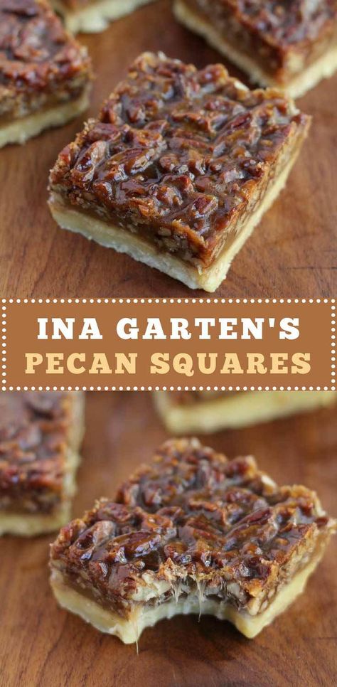 Ina Garten Pecan Squares, Pecan Bar Cookies, Pecan Bars Recipe Shortbread Crust, Caramel Pecan Dream Bars, Pecan Shortbread Bars, Bars And Squares, Pecan Squares, Pecan Bars Recipe, Chewy Caramel