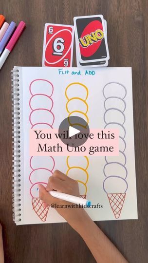 210K views · 362 reactions | SAVE this Math Addition Game. Follow @learnwithkidscrafts for more ideas.Flip a uno card and add it to the previous scoop till you reach the top. #handsonlearning#easyplayideas  #simpleactivities #unogame  #kindergarten #homelearning  #earlychildhood #earlyyearseducation #learningthroughplay #earlymath #kindergartenactivities #earlymathsfun #momlife #mumlife #homeschoolmom #summerlearning | Learn with Kids Crafts | enroute_newyork · Original audio Easy Math Games, Math Addition Games, Teaching Addition, Math Board Games, Uno Card, Addition Activities, Maths Games, Addition Games, Early Years Educator