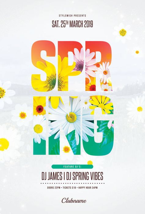 Spring Flyer by styleWish. Download the PSD design for $9 at Graphicriver. Spring Ads Design, Spring Advertising Design, Spring Design Poster, Spring Flyer Design, Happy Poster Design, Spring Event Poster, Spring Email Design, Spring Design Graphic, Spring Poster Design