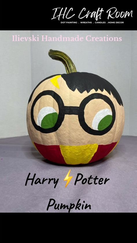 Bringing Hogwarts to Halloween! Transforming a pumpkin into Harry Potter in no time. Experience the magic in this timelapse 🏰🪄 #PumpkinCraft #Shorts #Ilievskihandmadecreations #ihccraftroom Painted Pumpkins Harry Potter, Harry Potter Painted Pumpkin, Harry Potter Pumpkin Painting, Pumpkin Easy, Harry Potter Pumpkin, Painted Pumpkin, Candle Wreaths, Pumpkin Theme, Pumpkin Crafts