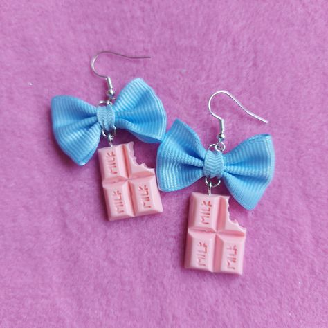 Kawaii cute pastel pink cookie earrings macaron candy harajuku decora candyland sweets punk cream strawberry festival hoop lolita cupcake Harajuku Decora, Pastel Jewelry, Pink Cookies, Candy Jewelry, Kawaii Jewelry, Fabric Bows, Resin Charms, Themed Jewelry, Stainless Steel Earrings