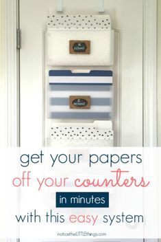 organize all your paper clutter, including school papers, bills, mail, and more with this easy and cute filing system. #organizedschoolpapers #organizedmom #organizedfamily #filingsystem #waystoorganizeschoolpapers #waystoorganizebills #organizinghouseholddocuments Organizing Paperwork Filing System, Kids School Paper Organization, School Paper Organization, Diy Office Organization, Diy Pantry Organization, Paper Clutter Organization, Desk Organization Diy, Office Organization At Work, Organizing Paperwork