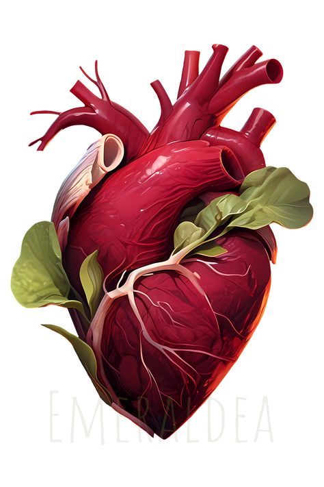 Hearbeet Bloom, organic botanical vegetable anatomy pun - stickers, pillow, notebook Heart Surrealism, Love Chemical, Heart Mural, Human Heart Art, Anatomy Puns, Cutout Poster, Pun Stickers, Anatomical Heart Art, Laboratory Design