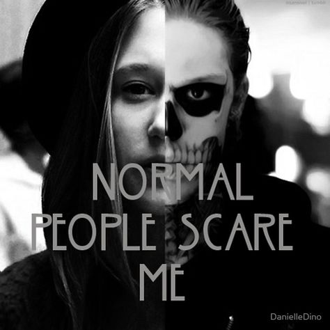 Violet & Tate by DanielleDino American Horror Story Quotes, Normal People Scare Me, People Scare Me, American Horror Stories, Tate And Violet, American Horror Story 3, Tate Langdon, Movie Memes, Normal People