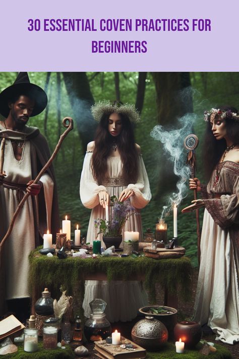 Explore the fascinating world of witchcraft with these 30 essential coven practices designed for beginners. From gardening witchcraft to group rituals, you'll discover how to deepen your craft and connect with your community. Engage with like-minded individuals, learn incantations, and find a sense of belonging among fellow witches. This is your chance to enhance your skills and embrace this enchanting lifestyle Witch Rituals For Halloween, Witch Rituals For Beginners, Gardening Witchcraft, Coven Activities, Coven Ritual, Wicca Lifestyle, Rituals Witchcraft, Witchcraft Basics, Witchcraft Movie