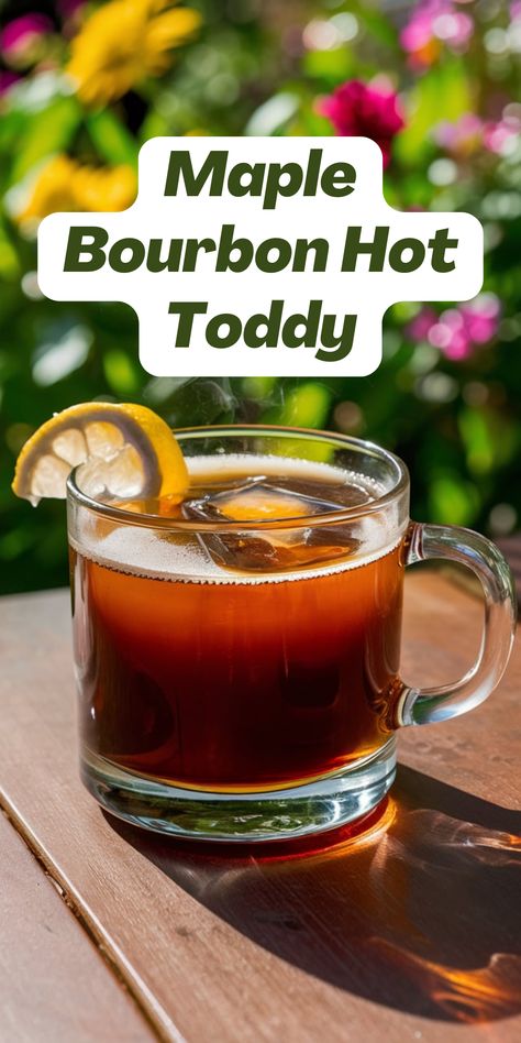 🥃 Looking for the perfect winter cocktail? The Maple Bourbon Hot Toddy is here to warm you up! 🍁 This drink combines the rich, sweet taste of maple syrup with the bold, warming flavors of bourbon, making it an ideal choice for chilly nights 🔥 With its comforting and delicious taste, the Maple Bourbon Hot Toddy will quickly become your go-to drink this season. Treat yourself to a cozy sip tonight! Hot Toddy With Tea, Fall Hot Toddy, Maple Syrup Alcoholic Drinks, Rum Toddy Recipe, Hot Holiday Drinks, Bourbon Hot Toddy, Fall Cocktails Easy, Hot Toddy Recipe For Colds, Mint Chocolate Chip Cupcakes