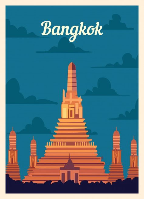 Poster Pkn, Positano Poster, Bangkok Poster, Festive Poster, Thai Travel, Wat Arun, Bangkok City, Tourism Day, Tourism Poster