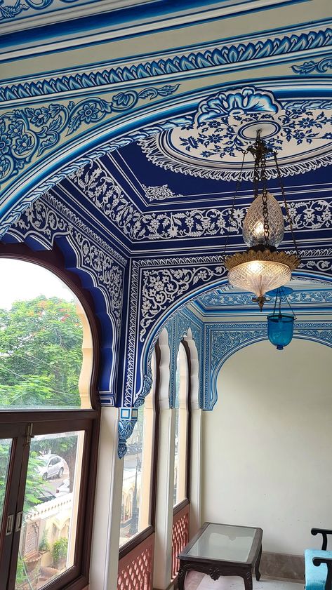 Blue Desi Aesthetic, Blue Indian Aesthetic, South Asian Architecture, Rajasthan House, Rajasthan Aesthetic, Jaipur Travel, Travel Infographic, Asian Architecture, Adventure Travel Explore