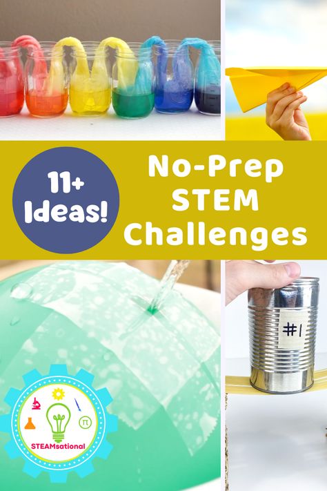 No Prep STEM Challenges Perfect for the Classroom! 1 No Prep Stem Activities, Bridge Stem Challenge, Stem Activities Elementary, What Is A Teacher, Rainbow Experiment, Elementary Stem Activities, Activities Elementary, Steam Ideas, Stem Resources