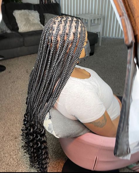 Small Knot Less Braids With Curly Ends, Braids 2022, Jazz Outfits, Black Kids Braids Hairstyles, Big Box Braids Hairstyles, Feed In Braids Hairstyles, African Hair Braiding Styles, Box Braids Hairstyles For Black Women, Cute Braided Hairstyles