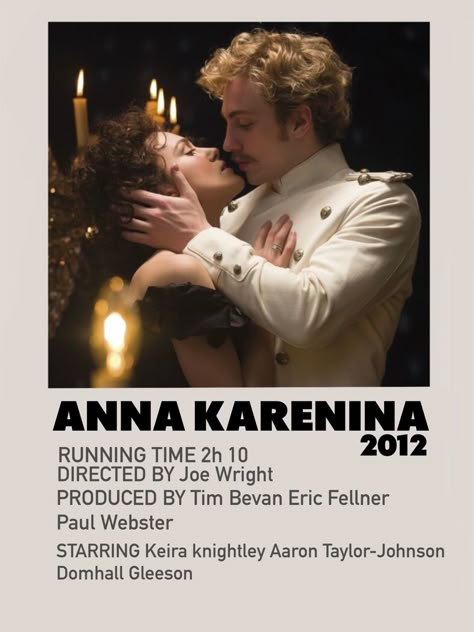 Anna Karenina Movie Poster, Vronsky Anna Karenina, Anna Karenina And Vronsky, Anna Karenina Poster, Keira Knightley Movies, Period Piece Movies, Anna Karenina Movie, Anna Karenina 2012, Anna Movie