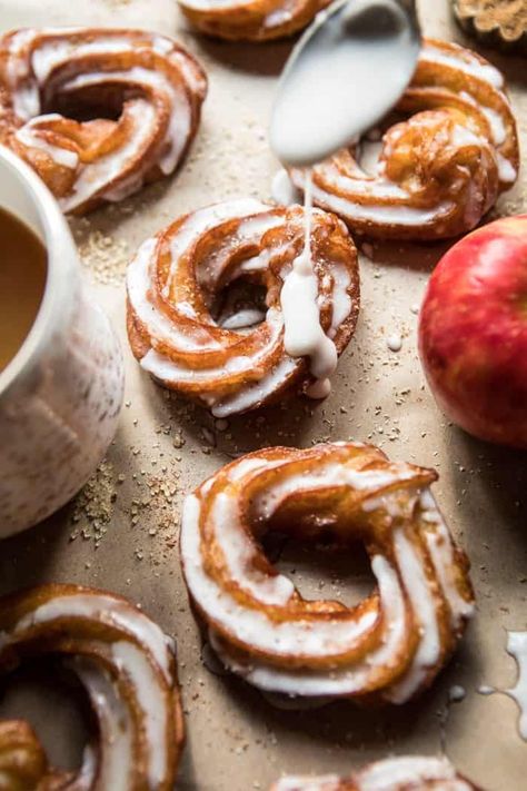 Mulled Apple Cider Chai French Crullers | halfbakedharvest.com @hbharvest Apple Cider Chai, French Crullers, Mulled Apple Cider, Weight Watcher Desserts, Vegetarian Barbecue, Birthday Memes, Root Cellar, Tommy Ton, Pilates Video