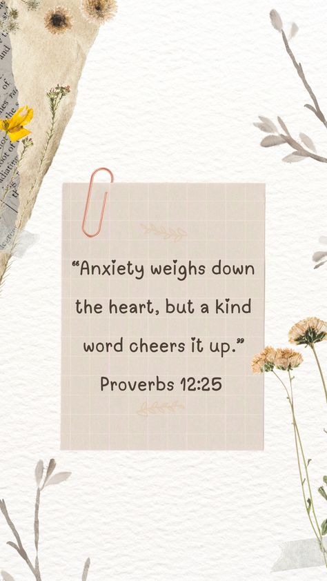 Be kind 🤍 #kindness #bibleversewallpaper #cutewallpaperbackgrounds #aesthetic Proverbs 12:25, Kindness Wallpaper, Kindness Scripture, Proverbs 12, Bible Verse Wallpaper, Cute Wallpaper Backgrounds, School Days, Kind Words, Be Kind