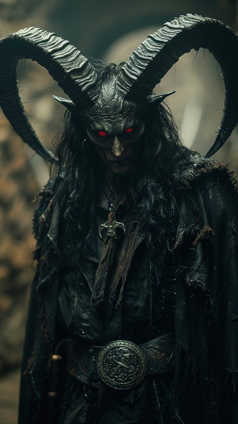 Dark And Mysterious Aesthetic, Dark Lord Aesthetic, Krampus Aesthetic, Demon General, Vampire Creature, Real Demon Photo, Demon Beast, Dark Fae Aesthetic, Demon With Antlers