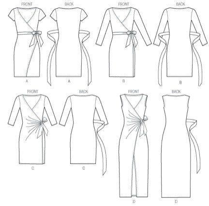 michelle4 Cross Over Dress Pattern, Wrap Dress Pattern Sewing, Wrap Around Dress Pattern, Wrap Dress Sewing Patterns, Mock Wrap Dress, Wrap Dress Pattern, Patterns Sewing, Mccalls Sewing Patterns, Dresses Dresses