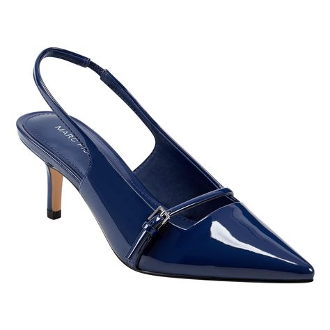 PRICES MAY VARY. Show off your sleek style in the Marc Fisher Alorie dress pumps. It features a slingback design, stylish pointy toe and a trendy kitten heel. It's the perfect balance between trendy and chic! Pointed Toe Slip on Closure 2.4" Heel Height Navy Blue Heels, Chic Heels, Short Heels, Blue Heels, Navy Shoes, Pump Dress, Marc Fisher, Heels Pumps, Sleek Fashion