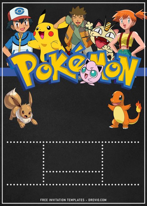 Get 11+ Pokemon Birthday Party Invitation Templates If you are trying to put a little bit more effort to your party, maybe it’s for your little boy or girl, you can take the usual standard that most parents out there have been using it for so long. Fro... Pokemon Birthday Invitations Free, Pokemon Birthday Party Invitations, Pokemon Birthday Invitations, Pokemon Birthday Invites, Pokemon Party Invitations, Pokemon Invitations, Pokemon Themed Party, Chalkboard Invitation Template, Free Printable Baby Shower Invitations