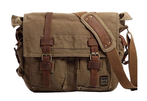 Mens Canvas Messenger Bag, Cool Messenger Bags, Everyday Carry Bag, Tas Laptop, Tas Bahu, Laptop Messenger Bags, Inside Bag, Canvas Messenger Bag, Military Men