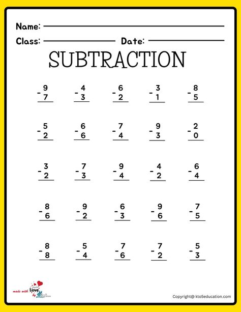 Subtraction Table and Chart Worksheets | FREE Download Check more at https://kto5education.com/subtraction-table-and-chart-worksheets/ Simple Subtraction Worksheets Free, 1st Grade Math Worksheets Free Addition And Subtraction, Subtraction Worksheets Grade 1, Subtraction Table, Subtraction Worksheets For Kindergarten, Kertas Kerja Prasekolah, Math Subtraction Worksheets, Kindergarten Math Worksheets Addition, Math Addition Worksheets