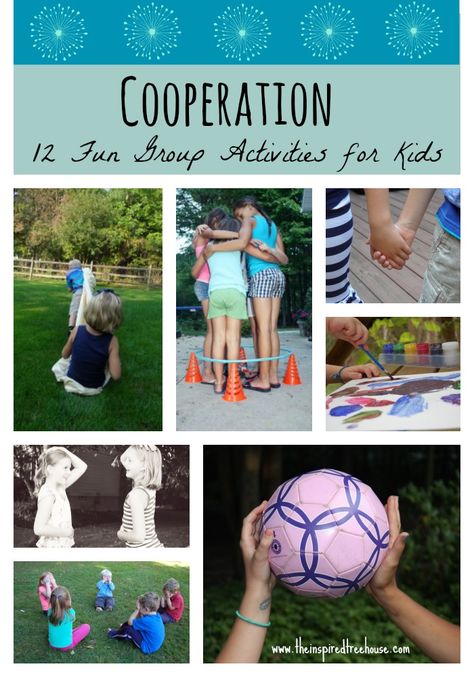 COOPERATION: 12 GROUP ACTIVITIES FOR KIDS - The Inspired Treehouse Work Together Activities, Teamwork Games For Preschoolers, Team Building Relay Races, Teamwork Activities For Kids Classroom, Cooperative Play Activities For Kids, Working Together Activities For Kids, Group Play Activities, Teamwork Games For Kids, Kids Team Building Games