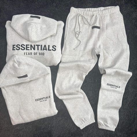 Fear of god Essentials SS22 Light Heather... - Depop Fear Of God Essentials Outfit, Essentials Fear Of God, Full Tracksuit, Sweatpants Outfit, Fear Of God Essentials, Fear Of God, Clothing Essentials, Christmas List, Heathers