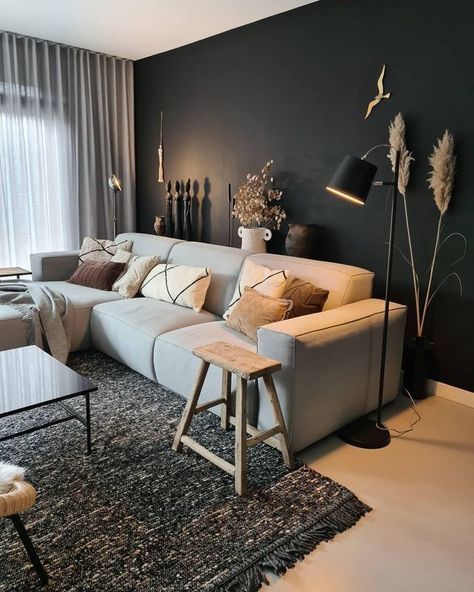 Dark Living Rooms, Cosy Living Room, Living Room Decor Cozy, Living Room Decor Modern, Decor Home Living Room, Living Room Decor Apartment, Living Room Inspo, Living Room Grey, A Living Room