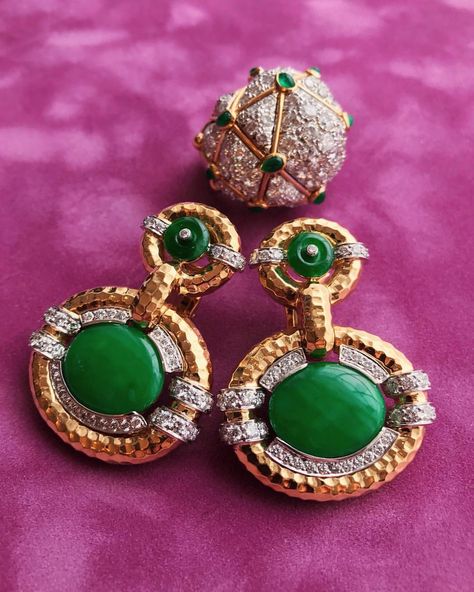 Diamond Necklace Tiffany, Byzantine Gold, Ear Tops, Green Board, Blessed Wednesday, Sabyasachi Jewellery, Emerald And Diamond Ring, David Webb, Unusual Earrings