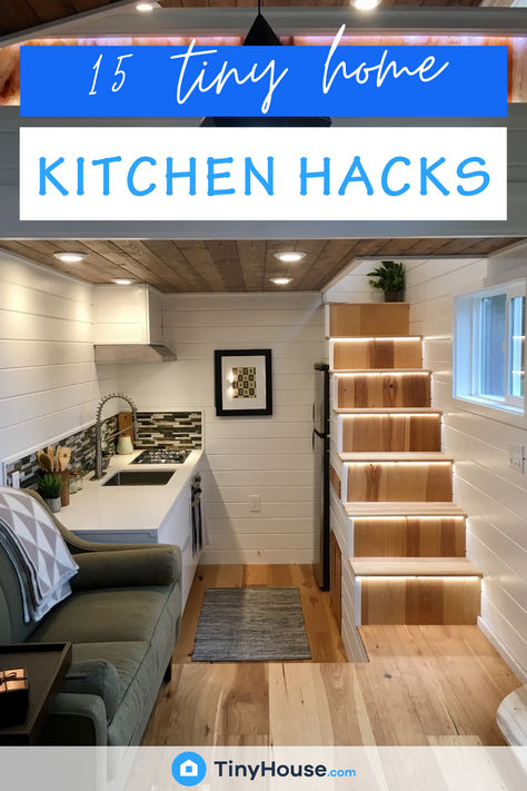 Just as a chef deftly crafts a gourmet meal from a handful of simple ingredients, you too can transform your compact kitchen into a space of efficiency and style. Let's consider the following kitchen hacks designed specifically for tiny homes. With tips ranging from inventive storage solutions to clever use of vertical spaces, these ideas will equip you to make the most of every nook and cranny. Tiny Home Kitchen Ideas Layout, Tiny Home Storage, Tiny Home Kitchen, Space Saving Ideas For Home, Micro Kitchen, Shed Tiny Home, Tiny House Storage, Tiny House Inspiration, Tiny House Kitchen