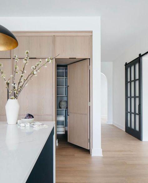 Incorporating the kitchen pantry door with the surrounding cabinetry. Who doesn't enjoy a secret pantry? 
.
Inspired By: @margaretrajic & @mhousedevelopment

#kitchendesign
#pantry
#secretpantry
#pantrydesign
#pantrydoor
#doors
#woodcabinetry
#kitchencabinetry 
#cabinetrydesign
#cabinetry Hidden Pantry Door, Secret Pantry, Kitchen Pantry Door, Pantry Design Ideas, Kitchen Pantry Doors, Elizabeth Scott, Hidden Doors, Pantry Laundry Room, Hidden Pantry