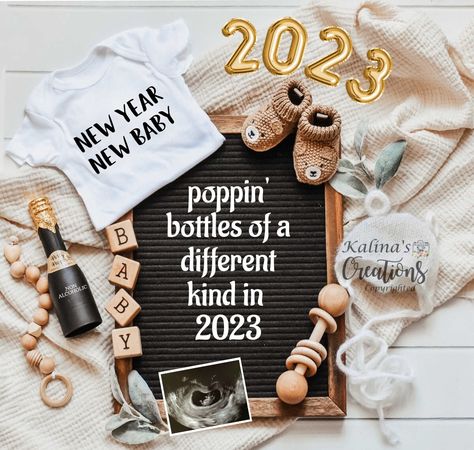 New Year 2023 Pregnancy Announcement Template for Social Media Announce - Baby Announcement Virtual - Pregnancy Announcement Digital Holiday Baby Announcement, Announce Baby, Creative Baby Announcements, Expecting Announcement, Fall Baby Announcement, Baby Announcement To Husband, Template For Social Media, January Baby, Pregnancy Announcement Template