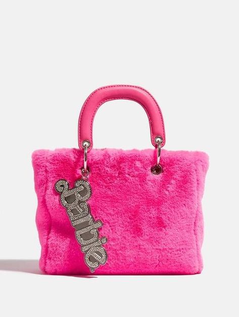 Barbie x Skinnydip Pink Fluff Tote Bag Fluffy Tote Bag, Pink Fluff, Faux Fur Bag, Barbie Logo, Fur Purse, Skinnydip London, Barbie Theme, Fur Bag, Barbie Birthday