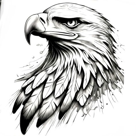 Egal Drawings, Eagle Drawing Tattoo, Eagle Head Tattoo Design, Eagle Tattoo Stencil Design, Angry Eagle Tattoo, Egal Tattoo, Eagle Face Tattoo, Egale Drawing Tattoo, Eagle Tattoo Design