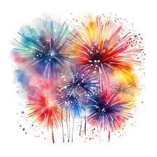 Firework Watercolor, Fireworks Watercolor, Watercolor Fireworks, Background Watercolor Painting, Fireworks Clipart, Firework Painting, New Year Card Design, Red Superhero, Colorful Fireworks