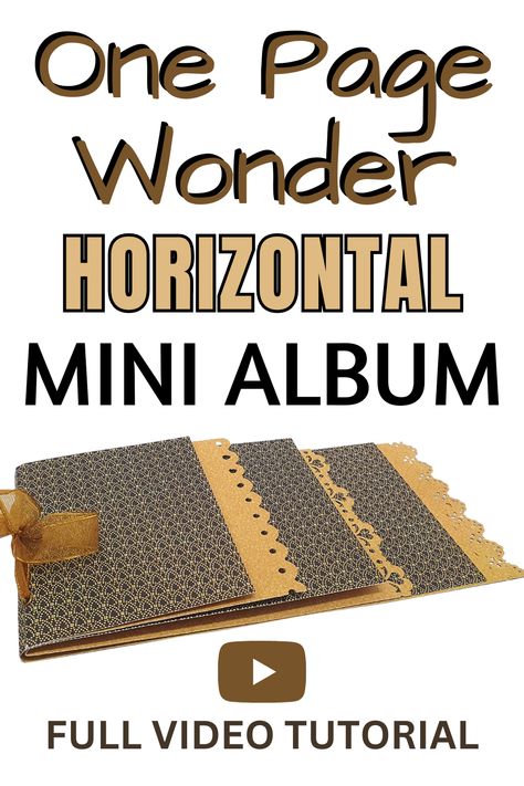 One page wonder horizontal mini album. Learn to make this fun mini scrapbook made from one sheet of paper One Page Mini Album Tutorials, Making Albums Ideas, Easy Mini Album Tutorial, One Sheet Wonders, One Page Wonder 12x12, Mini Album Tutorial Templates, Mini Album Page Ideas, Diy Mini Album Tutorial, Scrapbook Albums Tutorial