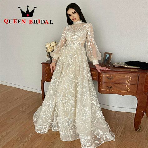 Bridal Shower Dress For Bride, Arabic Women, Muslim Evening Dresses, Dress Luxury, Bridal Shower Dress, Mexican Dresses, Arab Women, Formal Gown, Reception Dress